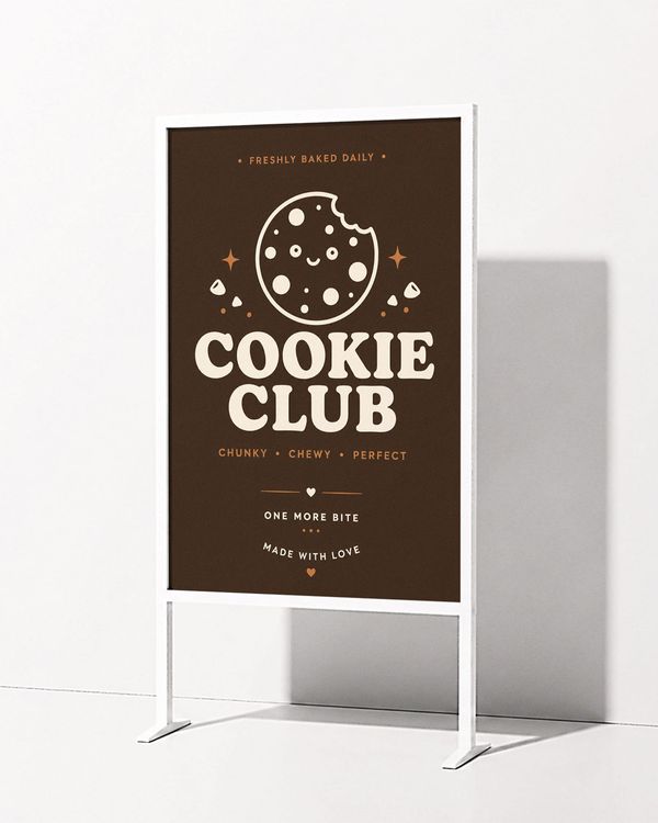 Cookie Shop Signboard Mockup