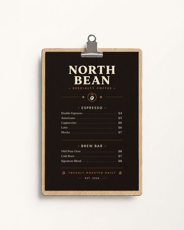 Coffee Menu Board Mockup