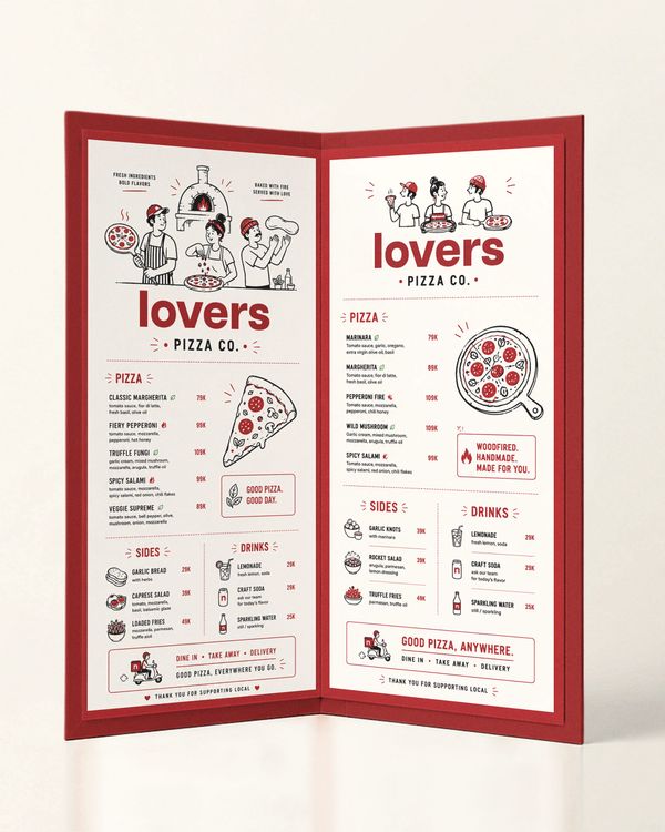 Restaurant Folded Menu Mockup