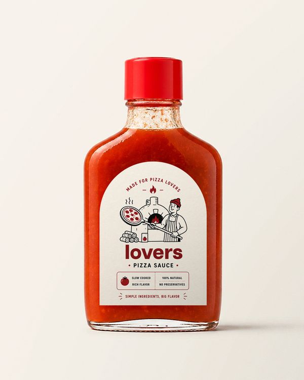 Glass Food Sauce Bottle Mockup