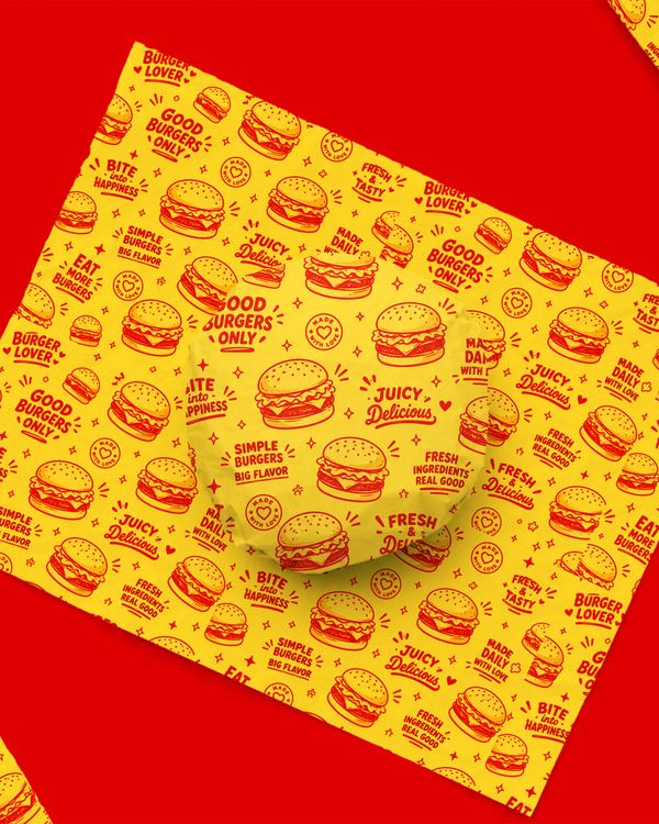 Paper Craft Burger Mockup
