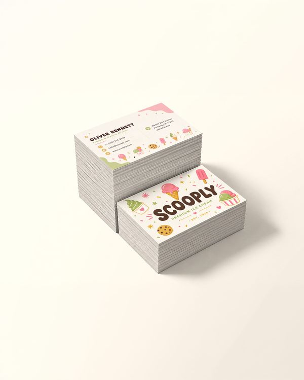 Business Card Stack Mockup