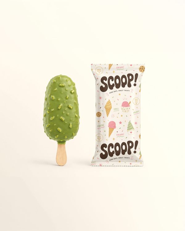 Ice Cream Bar Packaging Mockup