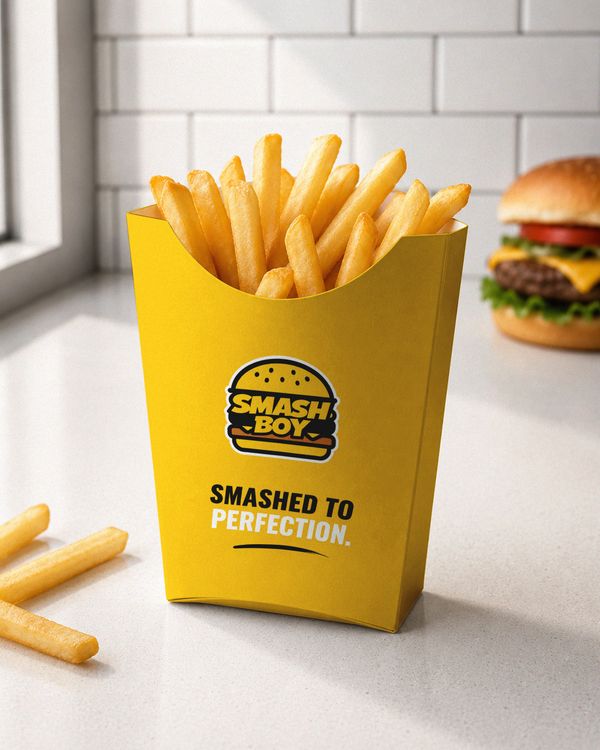 Crispy Fries Carton Mockup