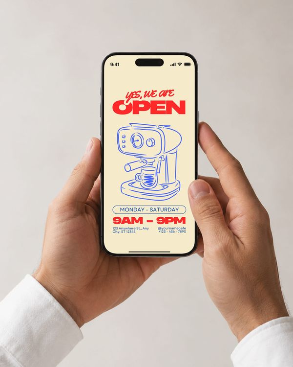Hand-Held Smartphone Screen Mockup on Minimal Background