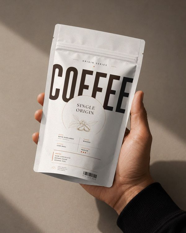 Handheld Coffee Pouch Mockup