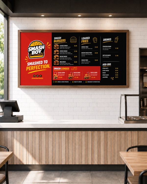 Indoor Menu Display Mockup