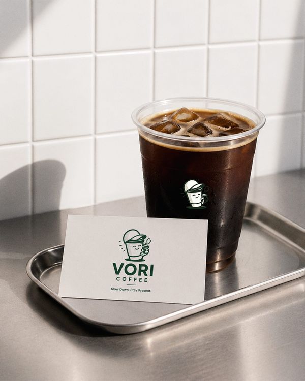 Minimal Brand Identity Card Mockup on Metal Tray
