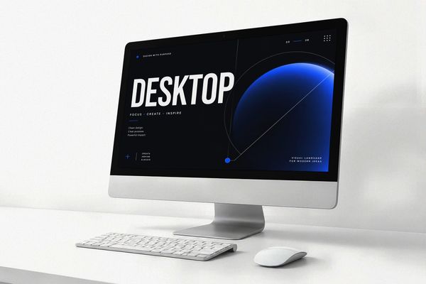 Minimal Desktop Screen Mockup