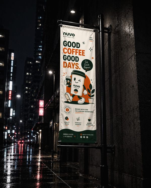 Outdoor Lightbox Banner Mockup