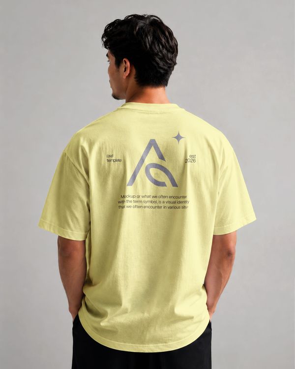 Oversized Back View T-Shirt Averia Branding Mockup
