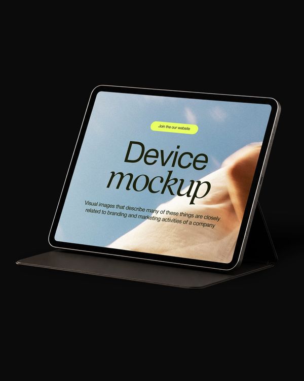 Premium Device Display Mockup with Folio Stand