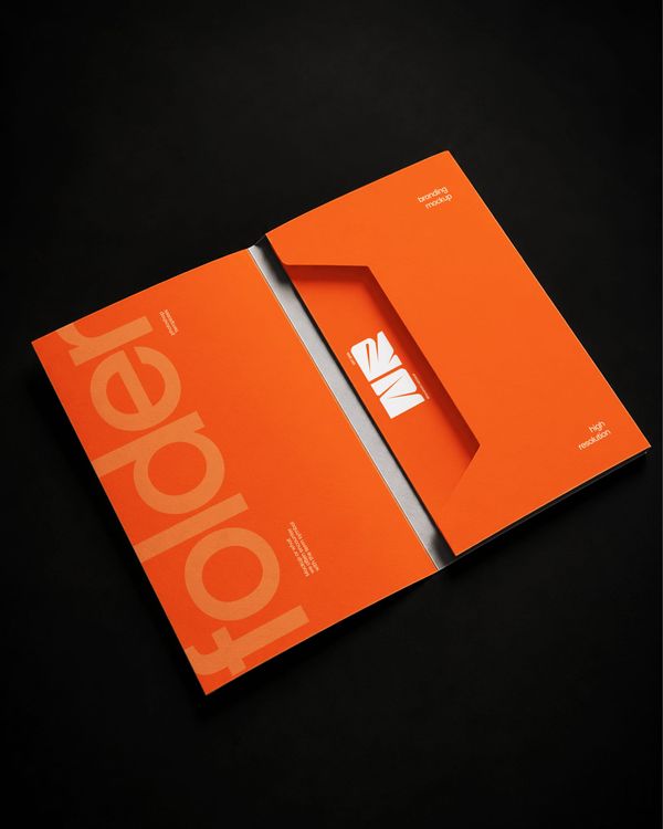 Presentation Folder Mockup on Black Background