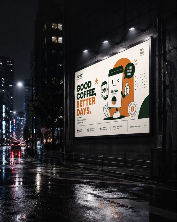 Rainy City Billboard Mockup