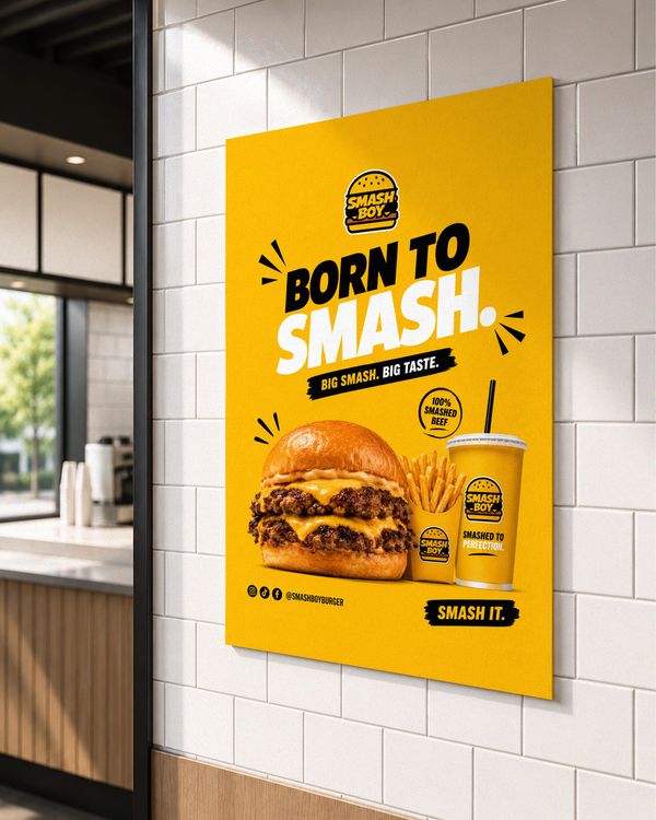 Restaurant Wall Poster Mockup