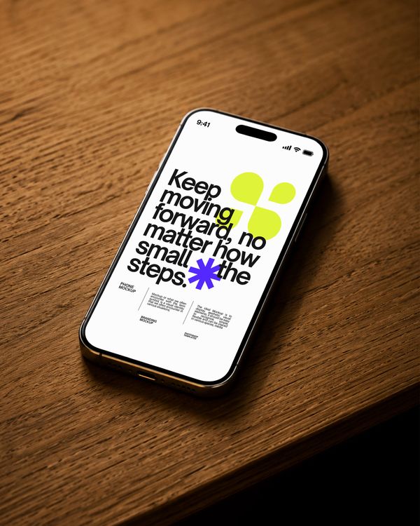 Smartphone Presentation Mockup on Wood Surface