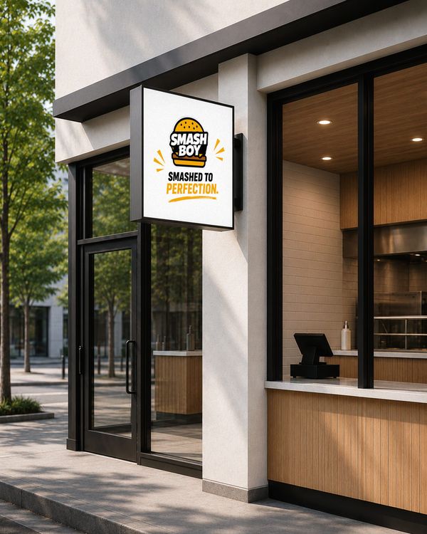 Storefront Signboard Mockup