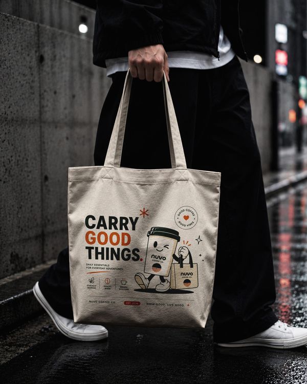 Street Style Tote Bag Mockup