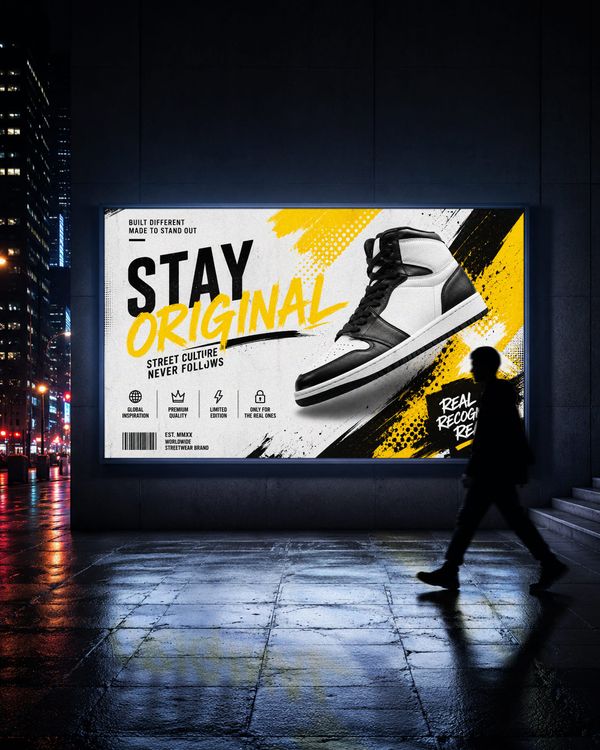 Urban Night Billboard Mockup