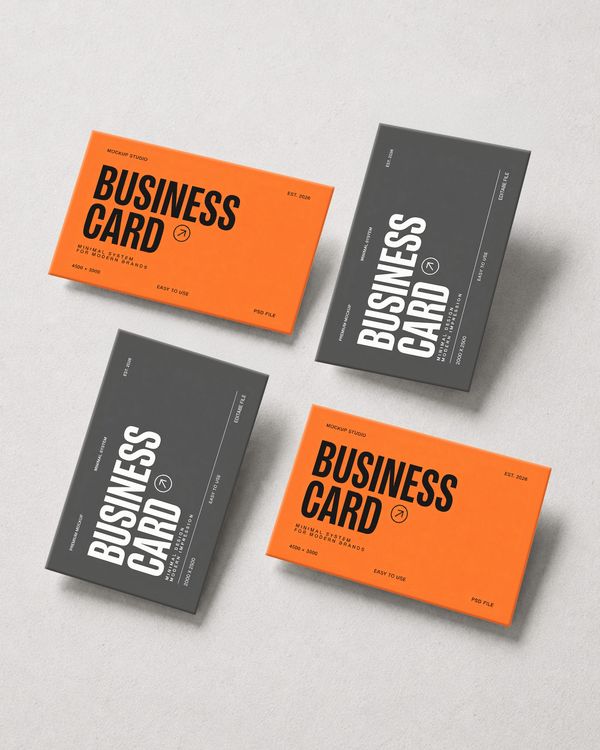 Floating Minimal Business Card Mockup