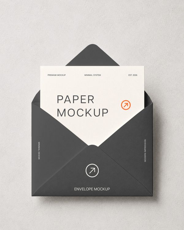 Folded Envelope Paper Mockup