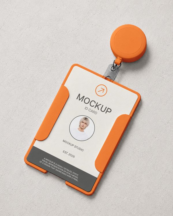 Hanging ID Card Mockup