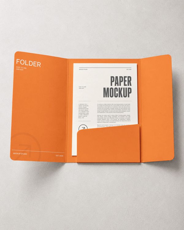 Open Folder Document Mockup