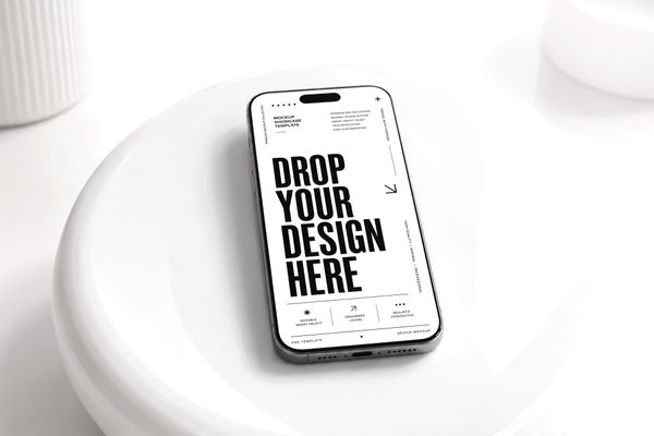 iPhone Mockup On White Background