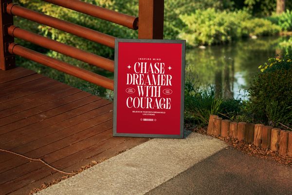 Motivational Quote Poster Mockup in an Outdoor Park