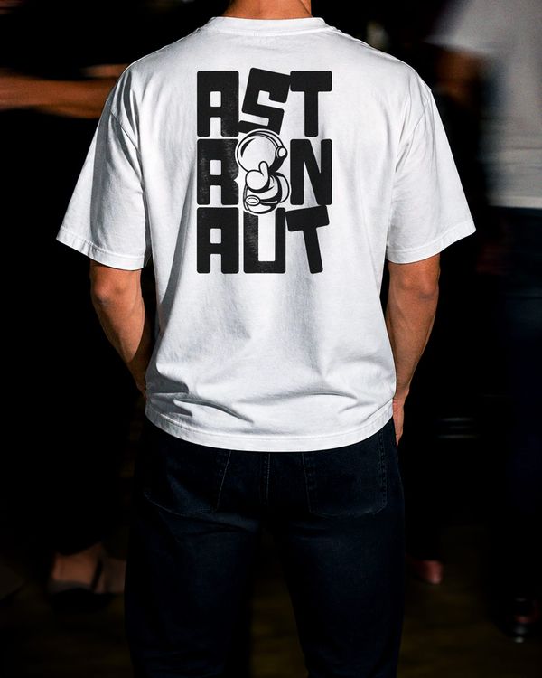 Back View T-Shirt Mockup Motion Blur Street Scene