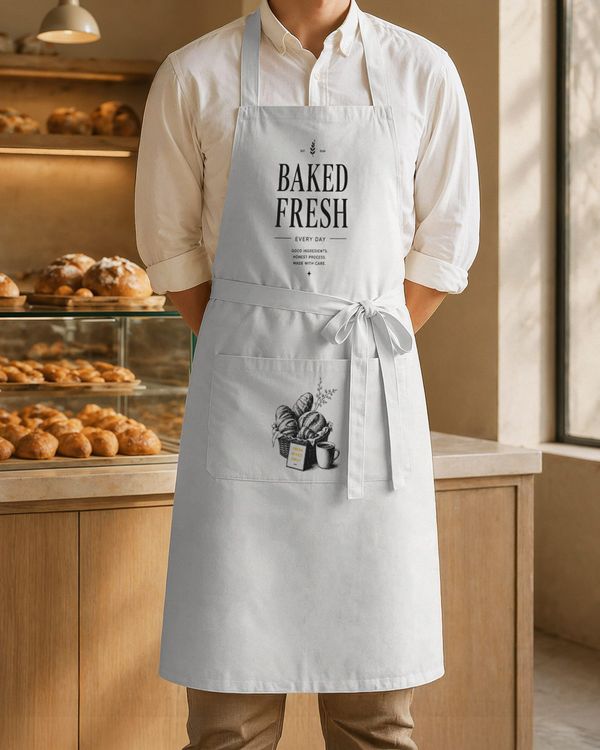 Baked Fresh Bakery Apron Mockup