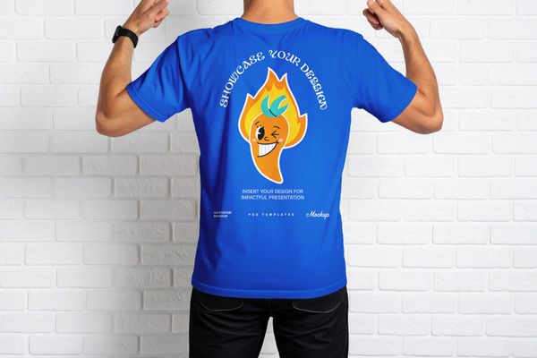 Elegant Back View T-Shirt Mockup