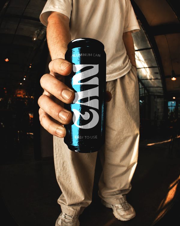 Lifestyle Energy Drink Can Mockup