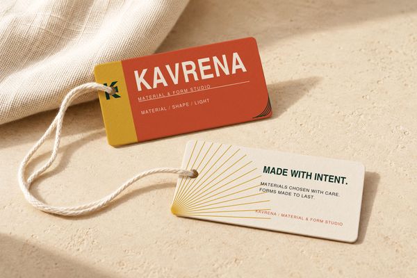 Brand Tag Mockup with Minimalist Kavrena Branding