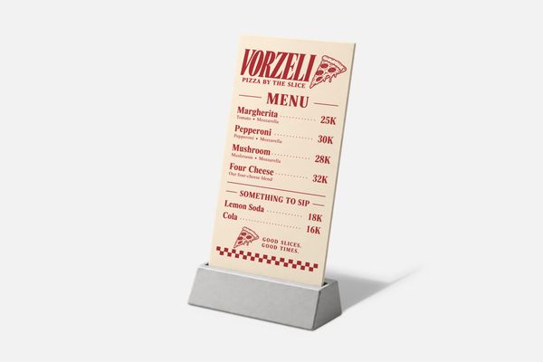 Pizza Menu Mockup with Minimalist Table Display