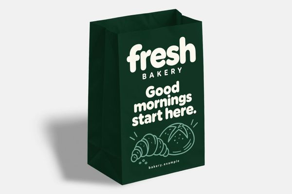 Dark Green Bakery Paper Bag Mockup