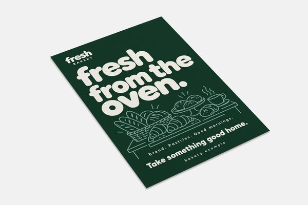 Minimalist Bakery Poster Mockup
