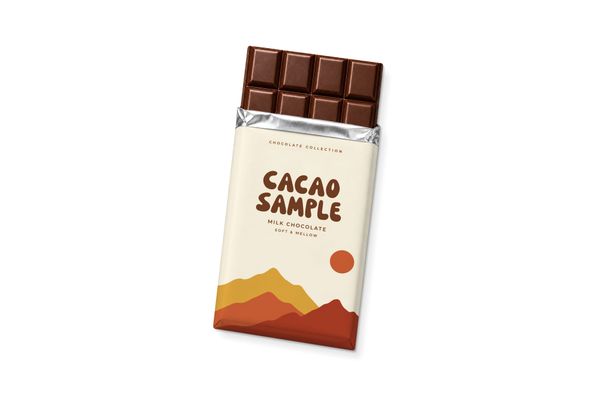 Chocolate Bar Mockup with Minimalist Cream Packaging