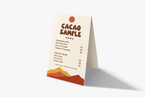 Menu Mockup with Minimalist Chocolate Branding