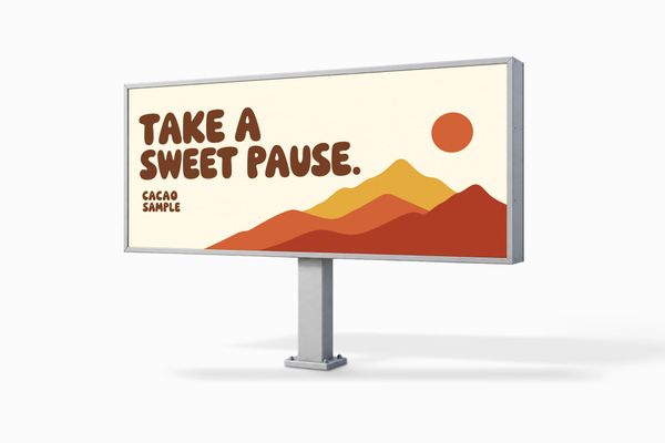 Billboard Mockup with Minimalist Chocolate Branding