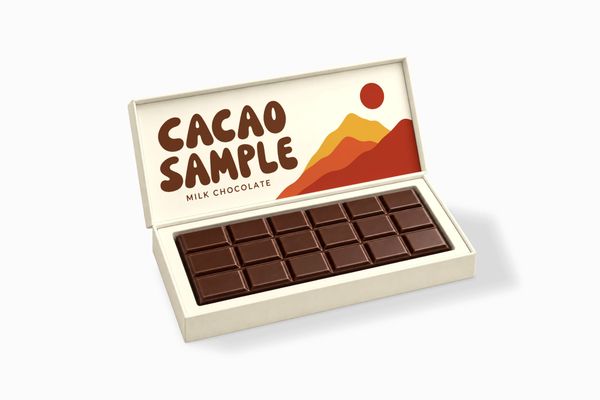 Chocolate Bar Packaging Mockup with Open Box Design