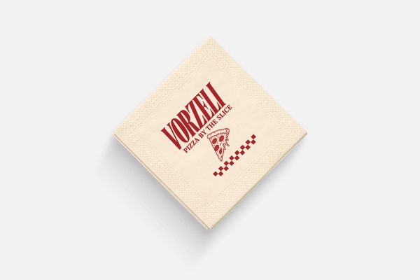 Restaurant Napkin Mockup with Vintage Pizza Branding