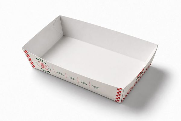 Rectangular Open Food Tray Packaging Mockup on a White Background