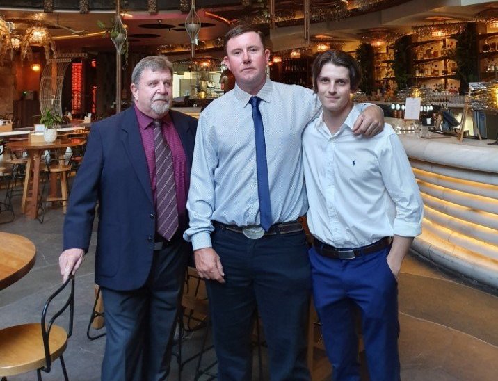 Greg with his father Jim and CCR newest apprentice, Flynn, taken at Brisbane’s Cloudland were Greg received recognition as no