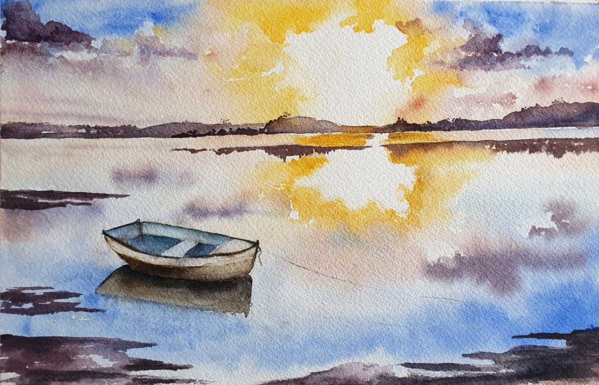 Kay Muir, Greeting the Dawn (watercolour on paper), 2023