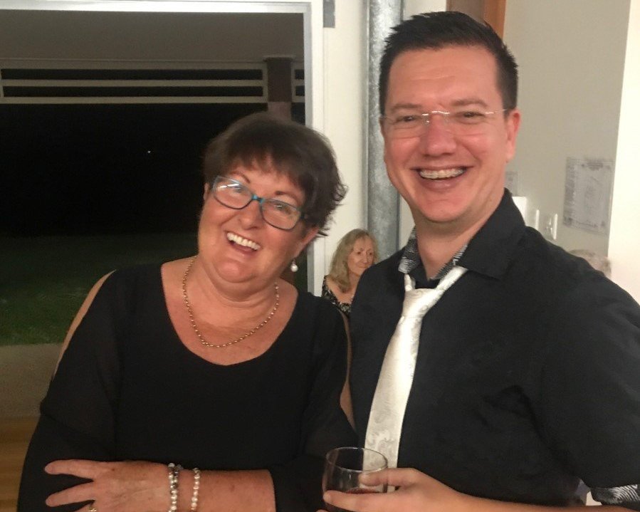 Kerry Fullarton and Andrew Hawkins looking classy at the 2018 Arty Ball