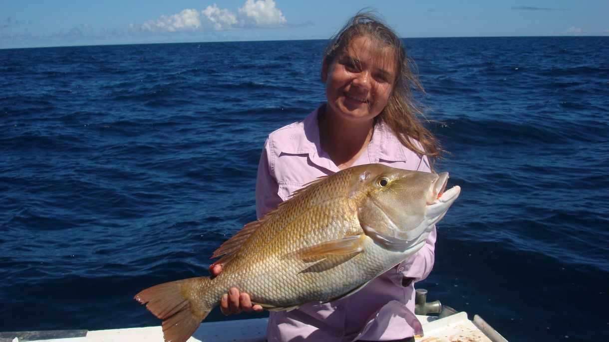 Baitrunner - Vanessa Horton with a sweetlip