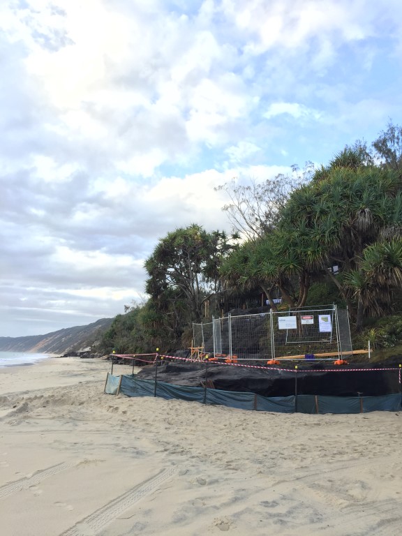 Construction begins on beach steps