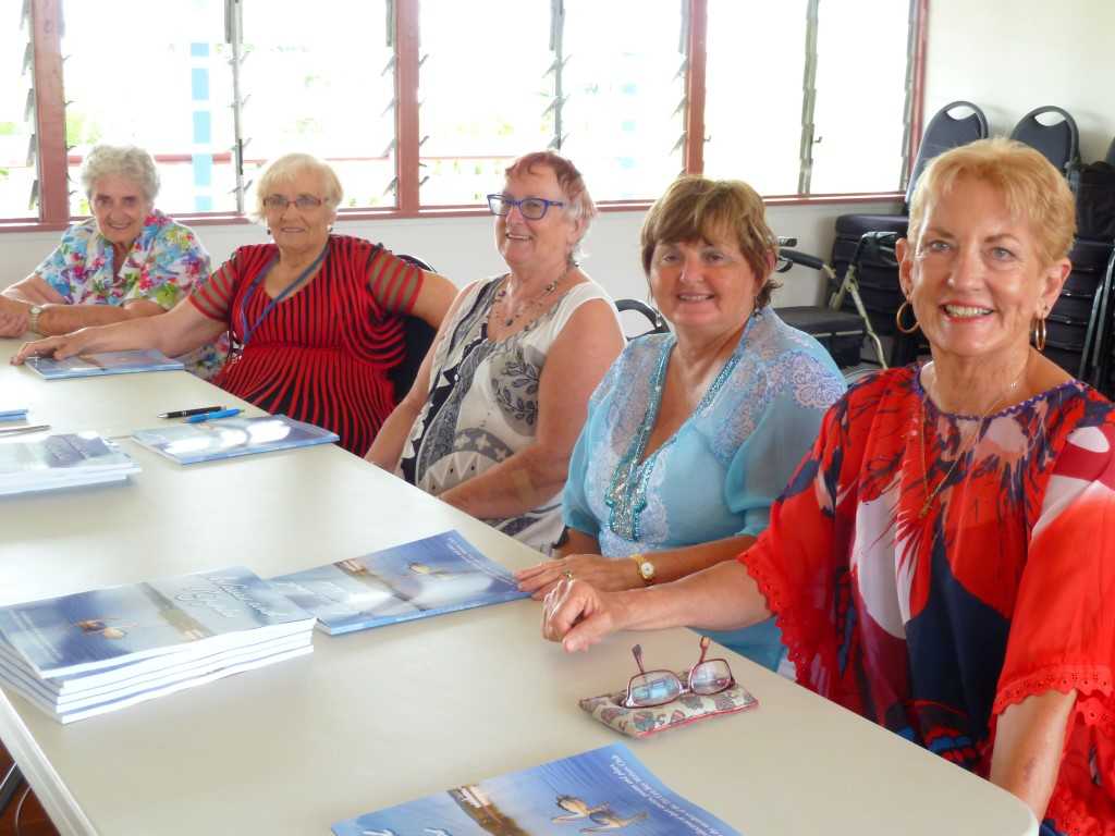 Authors Roma Ravn, Della Kerrison, Raewyn Oliver, Marie Parker, Chris Laughton (Liz Simpson absent) launched the first joint