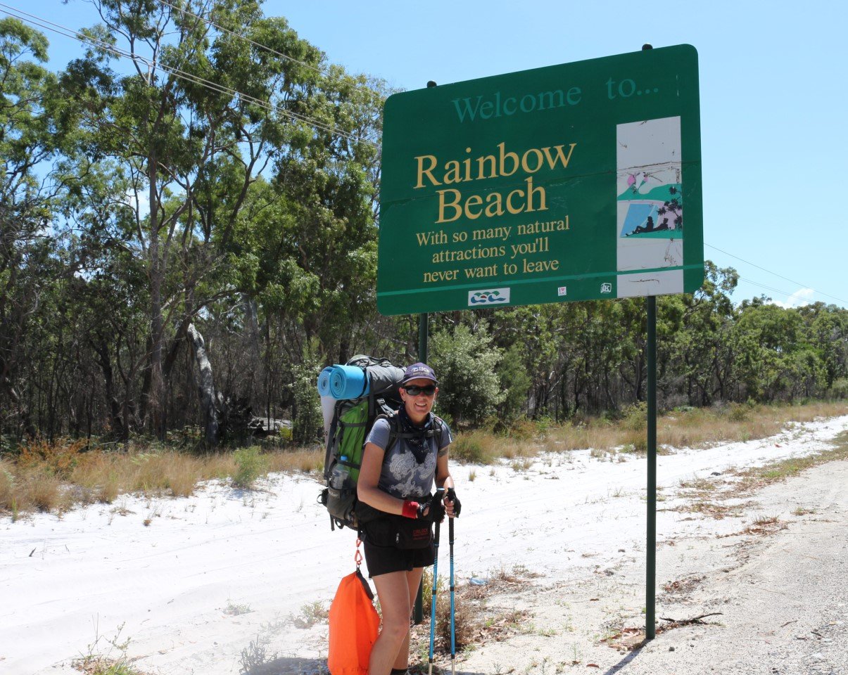 Jennifer Parry takes a break in Rainbow Beach 